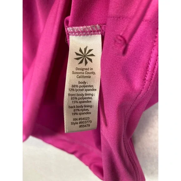 Barbiecore Athleta Women Large Pink Ruched Drawstring Racerback Workout Tank Top - Picture 4 of 9